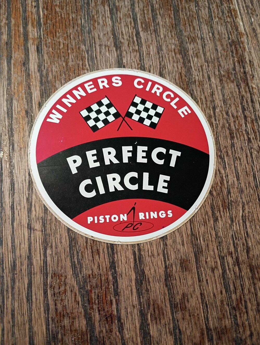 Vintage Winners Circle Piston Rings  Automotive Race Car Vintage Decal Sticker